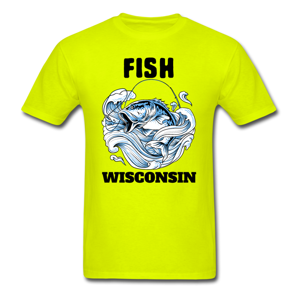 Fish Wisconsin - Unisex Classic T-Shirt - safety green