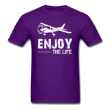 Enjoy The Life - Flying - White - Unisex Classic T-Shirt - purple