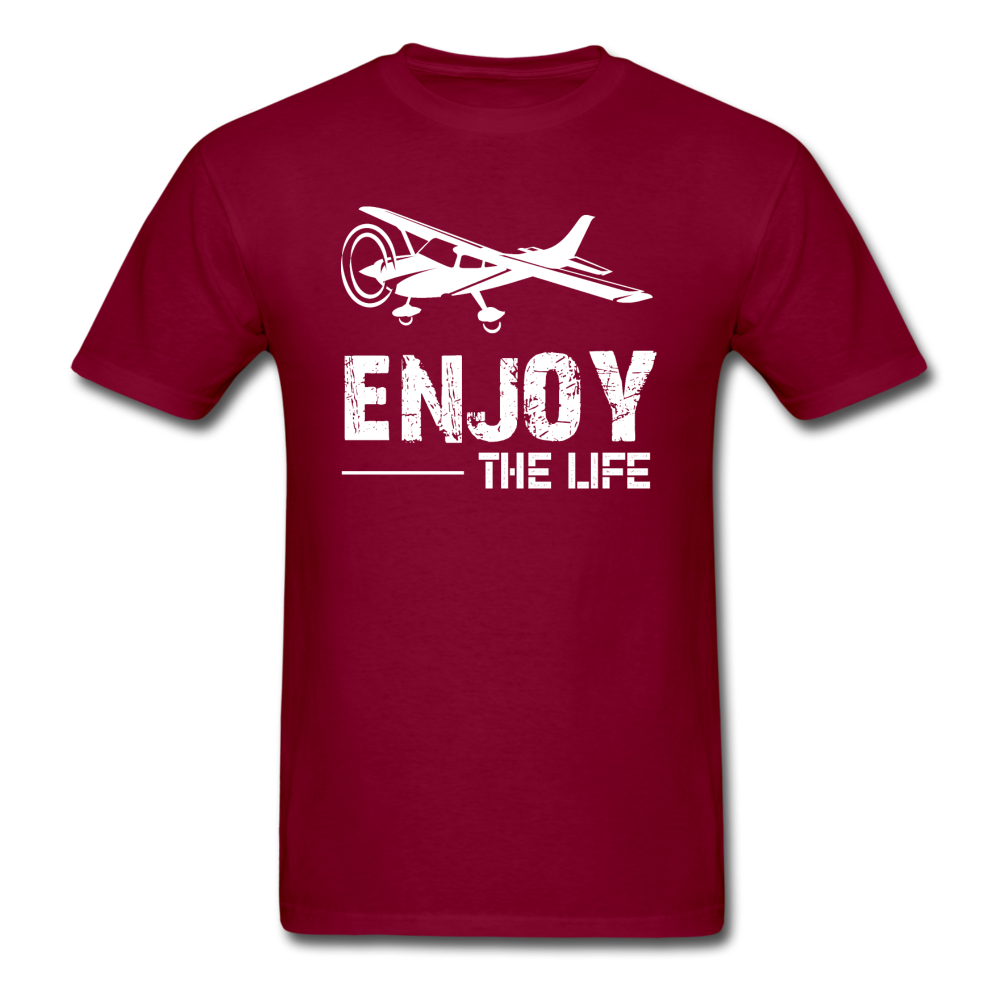 Enjoy The Life - Flying - White - Unisex Classic T-Shirt - burgundy