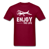 Enjoy The Life - Flying - White - Unisex Classic T-Shirt - burgundy
