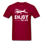 Enjoy The Life - Flying - White - Unisex Classic T-Shirt - dark red