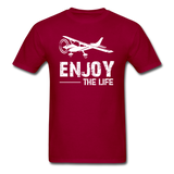 Enjoy The Life - Flying - White - Unisex Classic T-Shirt - dark red