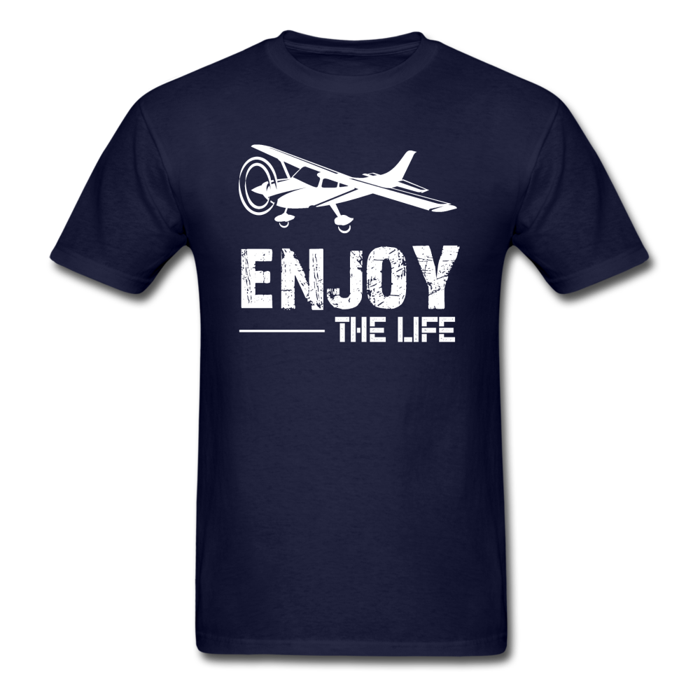 Enjoy The Life - Flying - White - Unisex Classic T-Shirt - navy