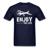 Enjoy The Life - Flying - White - Unisex Classic T-Shirt - navy