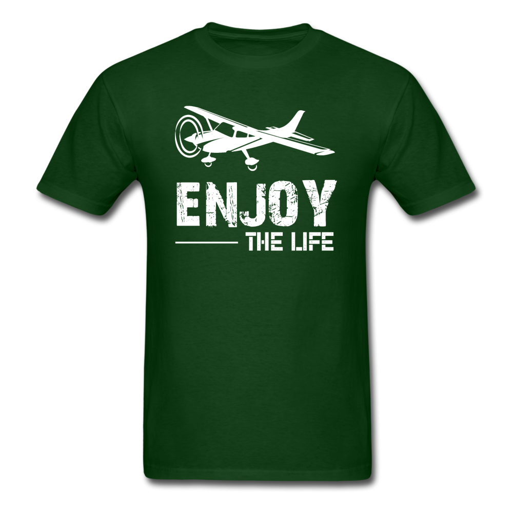 Enjoy The Life - Flying - White - Unisex Classic T-Shirt - forest green