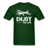 Enjoy The Life - Flying - White - Unisex Classic T-Shirt - forest green