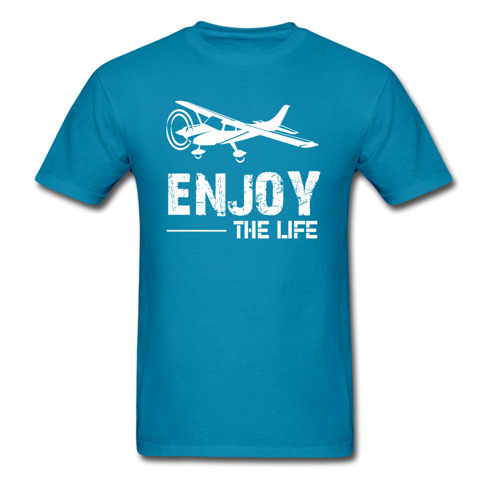 Enjoy The Life - Flying - White - Unisex Classic T-Shirt - turquoise