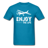 Enjoy The Life - Flying - White - Unisex Classic T-Shirt - turquoise