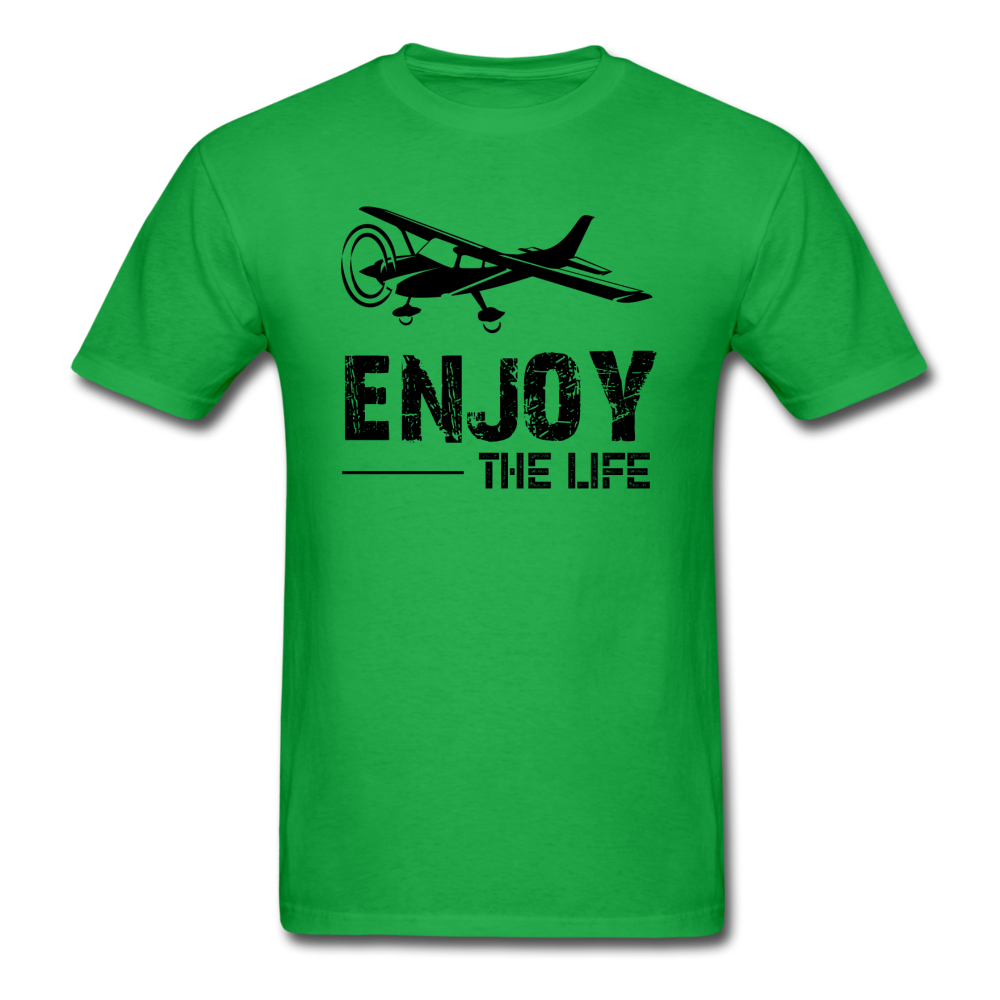 Enjoy The Life - Flying - Black - Unisex Classic T-Shirt - bright green