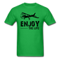 Enjoy The Life - Flying - Black - Unisex Classic T-Shirt - bright green