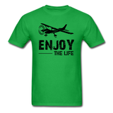 Enjoy The Life - Flying - Black - Unisex Classic T-Shirt - bright green