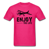 Enjoy The Life - Flying - Black - Unisex Classic T-Shirt - fuchsia