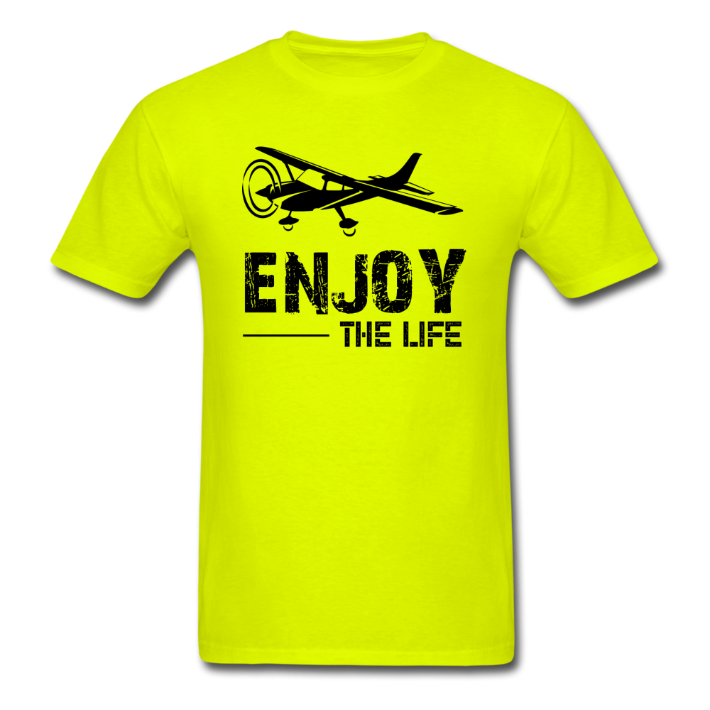 Enjoy The Life - Flying - Black - Unisex Classic T-Shirt - safety green