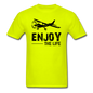 Enjoy The Life - Flying - Black - Unisex Classic T-Shirt - safety green