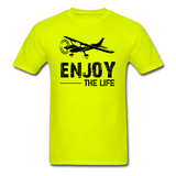 Enjoy The Life - Flying - Black - Unisex Classic T-Shirt - safety green