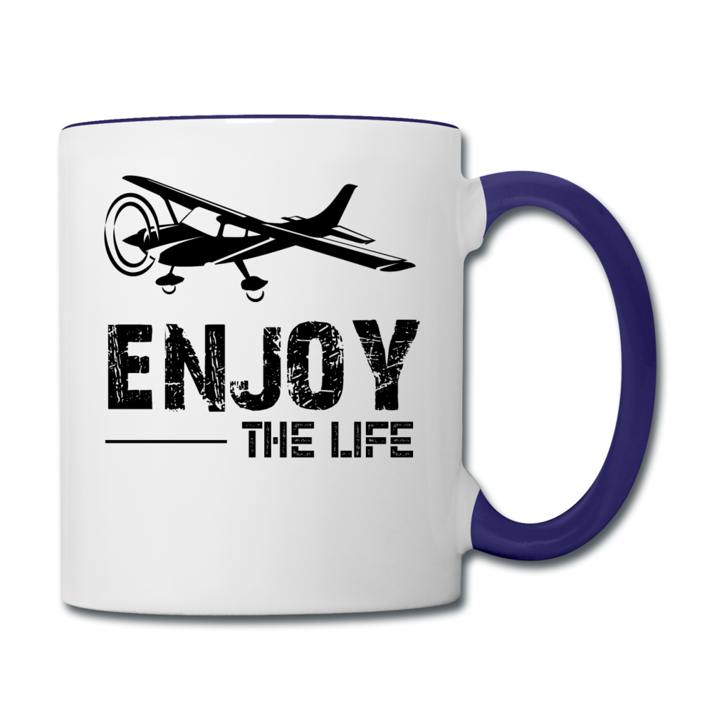 Enjoy The Life - Flying - Black - Contrast Coffee Mug - white/cobalt blue