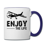 Enjoy The Life - Flying - Black - Contrast Coffee Mug - white/cobalt blue