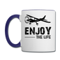 Enjoy The Life - Flying - Black - Contrast Coffee Mug - white/cobalt blue