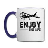 Enjoy The Life - Flying - Black - Contrast Coffee Mug - white/cobalt blue
