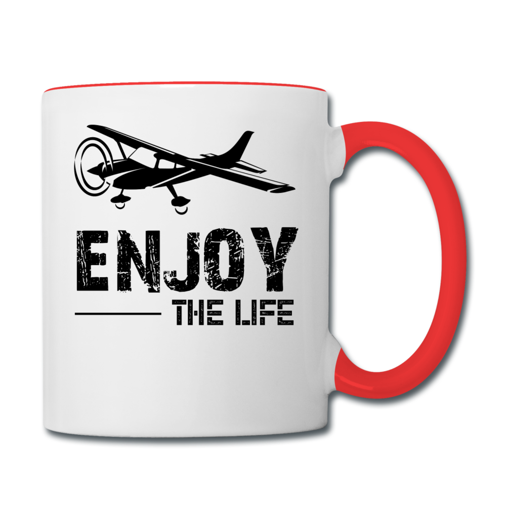 Enjoy The Life - Flying - Black - Contrast Coffee Mug - white/red