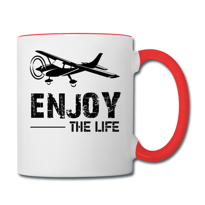 Enjoy The Life - Flying - Black - Contrast Coffee Mug - white/red