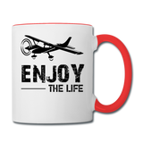 Enjoy The Life - Flying - Black - Contrast Coffee Mug - white/red