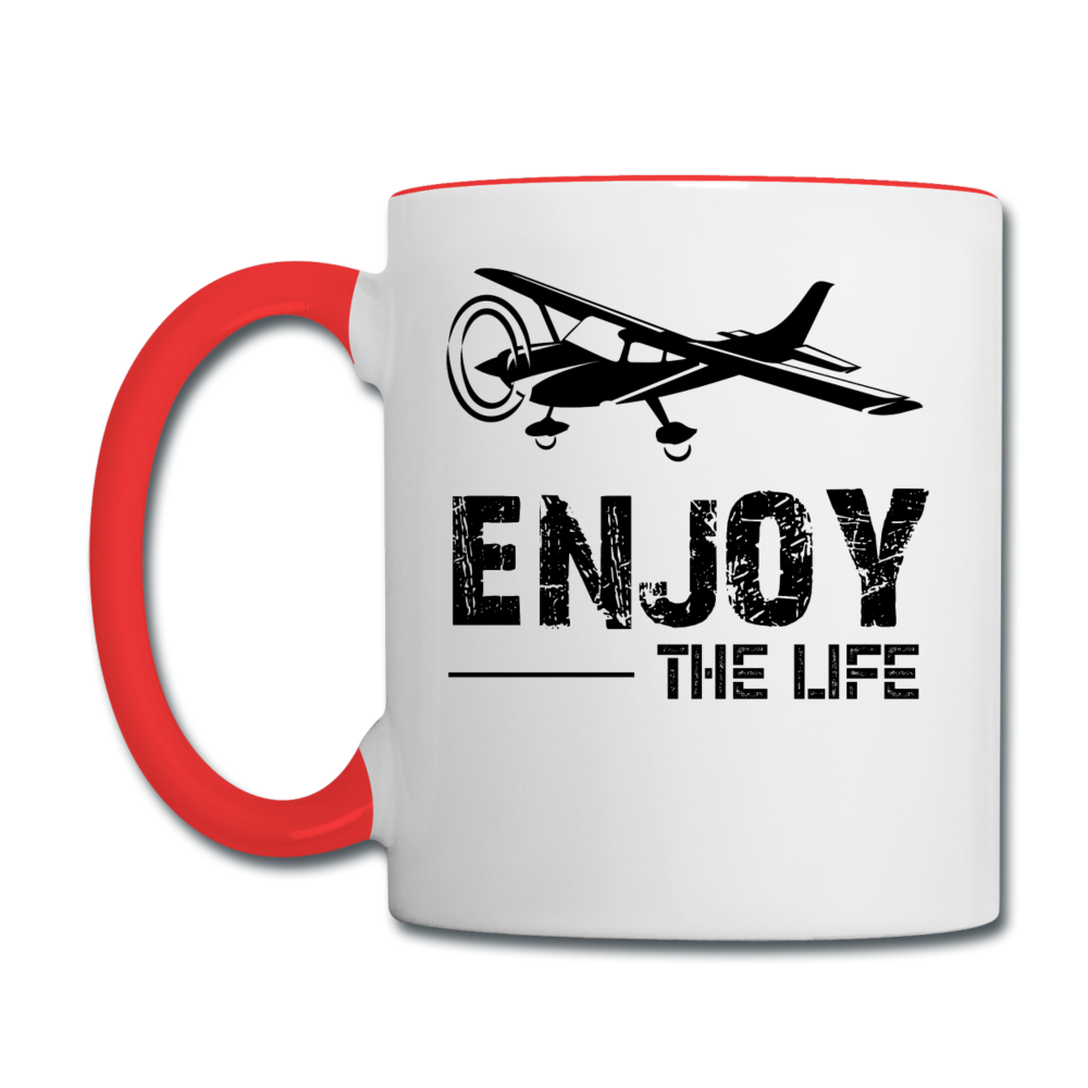 Enjoy The Life - Flying - Black - Contrast Coffee Mug - white/red