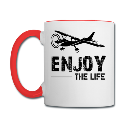 Enjoy The Life - Flying - Black - Contrast Coffee Mug - white/red