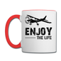 Enjoy The Life - Flying - Black - Contrast Coffee Mug - white/red