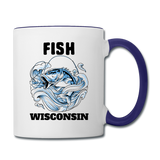 Fish Wisconsin - Contrast Coffee Mug - white/cobalt blue
