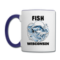 Fish Wisconsin - Contrast Coffee Mug - white/cobalt blue