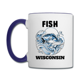 Fish Wisconsin - Contrast Coffee Mug - white/cobalt blue