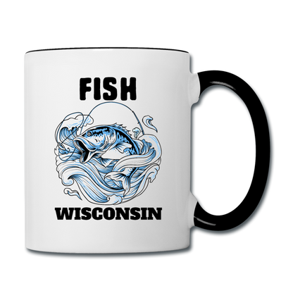 Fish Wisconsin - Contrast Coffee Mug - white/black