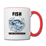Fish Wisconsin - Contrast Coffee Mug - white/red