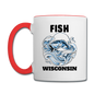 Fish Wisconsin - Contrast Coffee Mug - white/red