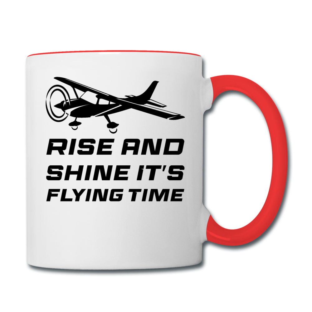 Rise And Shine - Black - Contrast Coffee Mug - white/red