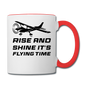 Rise And Shine - Black - Contrast Coffee Mug - white/red