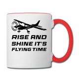 Rise And Shine - Black - Contrast Coffee Mug - white/red