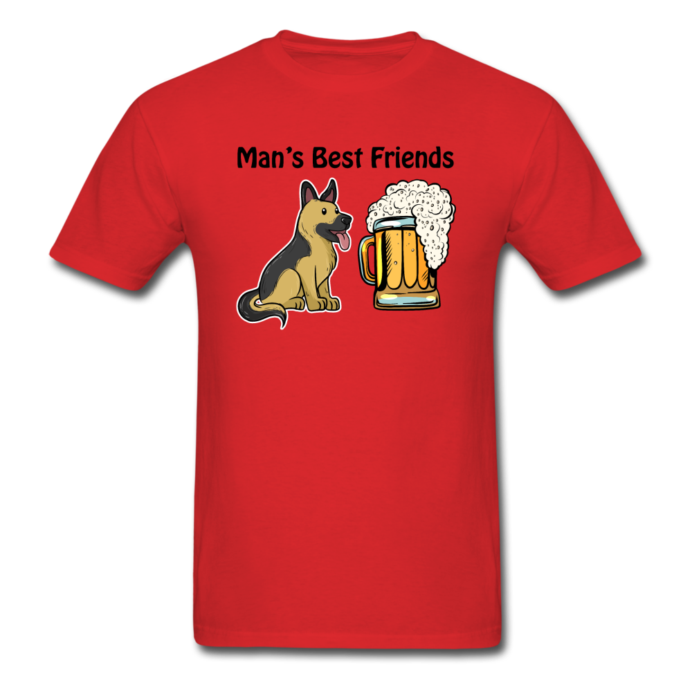 Best Friends - Dogs And Beer - Unisex Classic T-Shirt - red