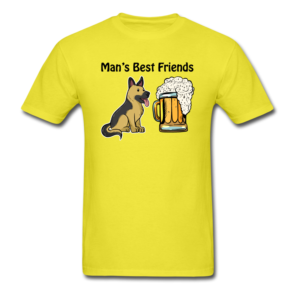 Best Friends - Dogs And Beer - Unisex Classic T-Shirt - yellow