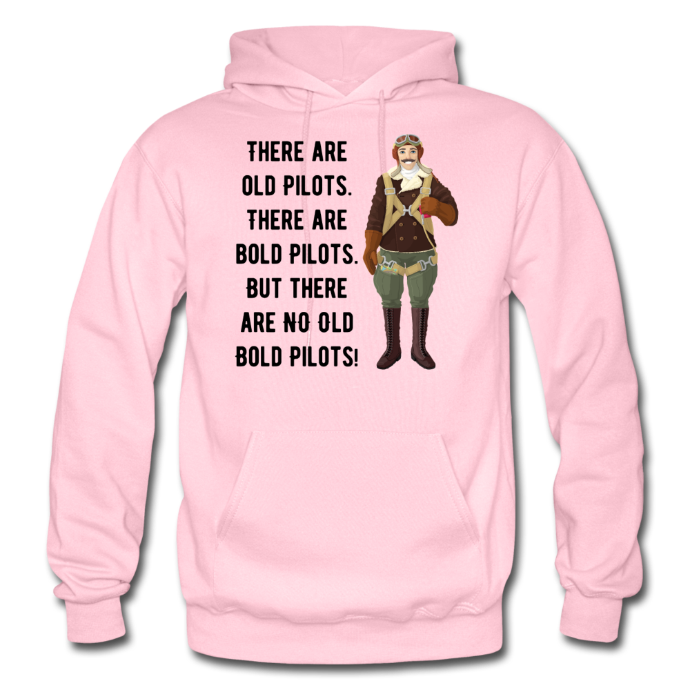 Old - Bold - Pilots - Gildan Heavy Blend Adult Hoodie - light pink