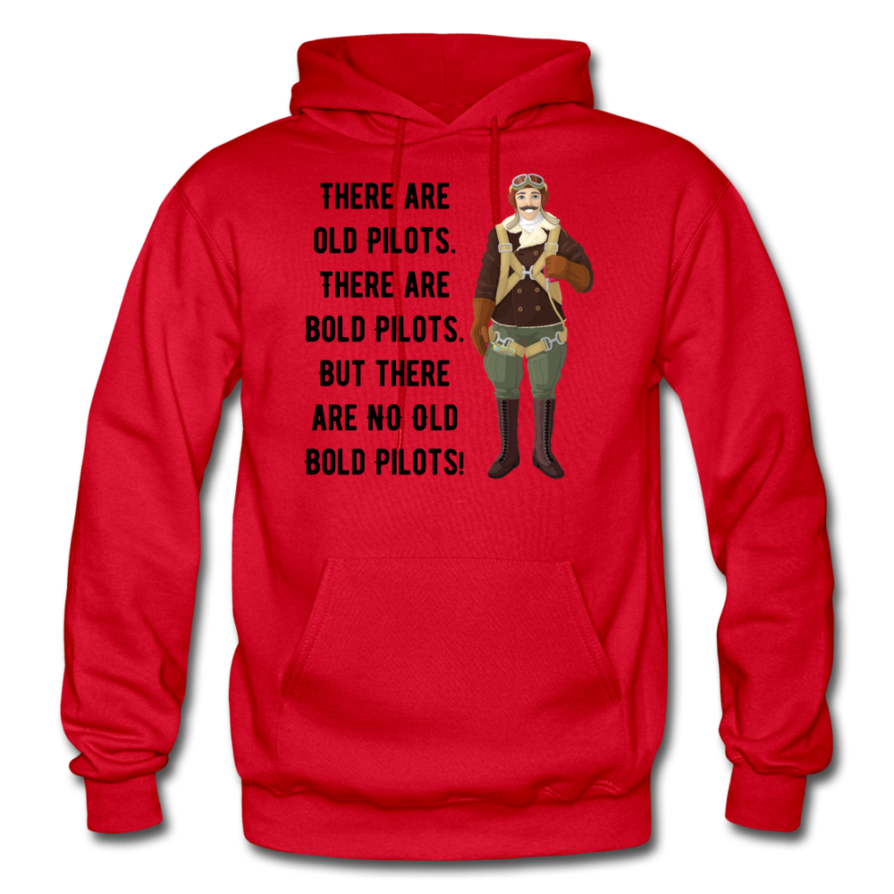 Old - Bold - Pilots - Gildan Heavy Blend Adult Hoodie - red