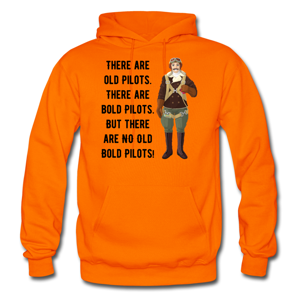 Old - Bold - Pilots - Gildan Heavy Blend Adult Hoodie - orange