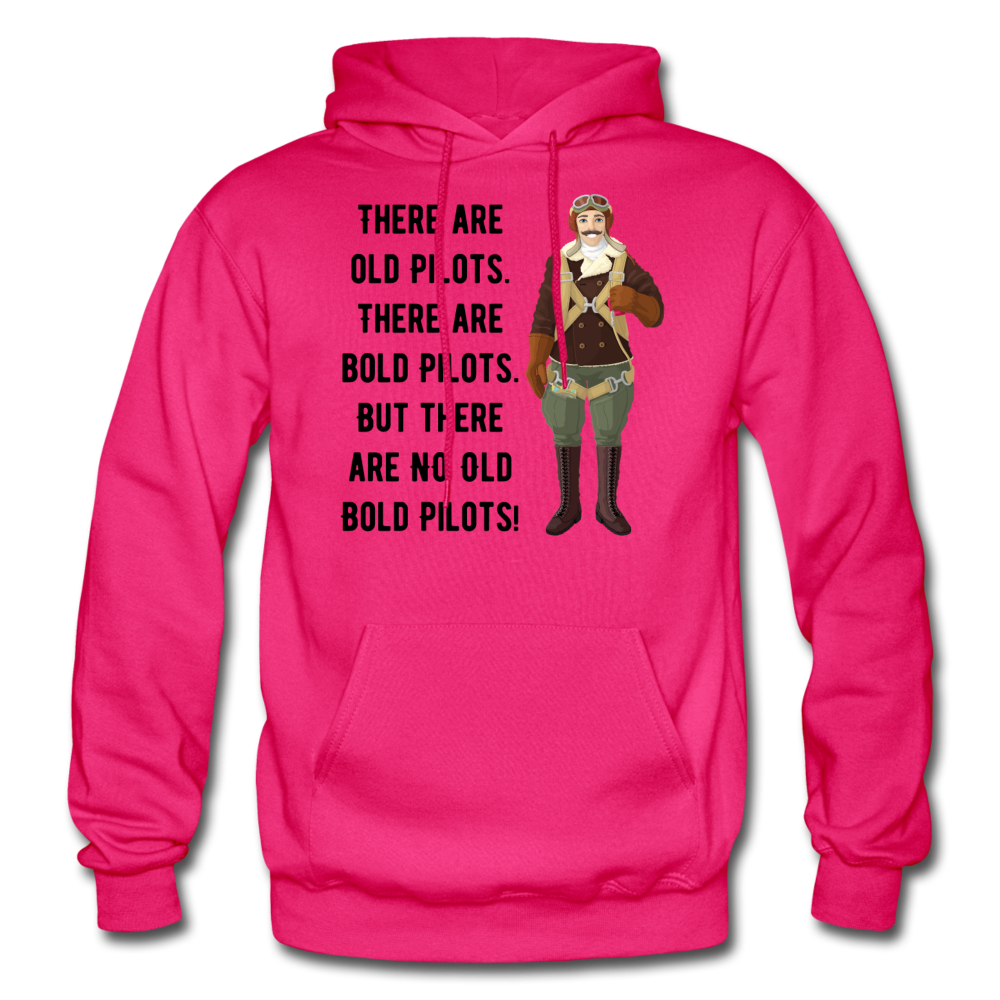 Old - Bold - Pilots - Gildan Heavy Blend Adult Hoodie - fuchsia