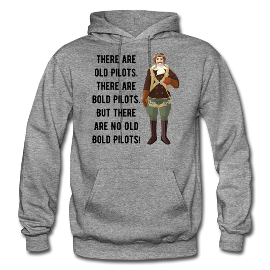 Old - Bold - Pilots - Gildan Heavy Blend Adult Hoodie - graphite heather