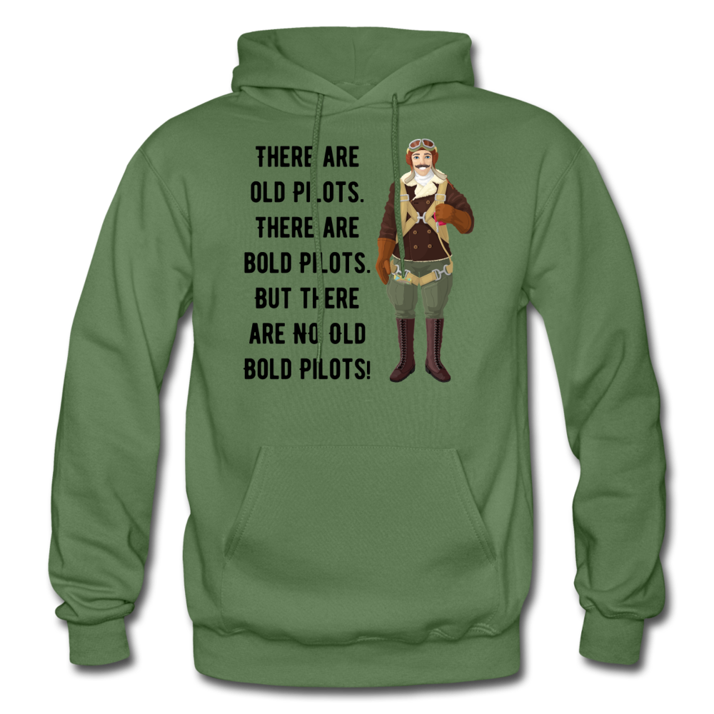 Old - Bold - Pilots - Gildan Heavy Blend Adult Hoodie - military green