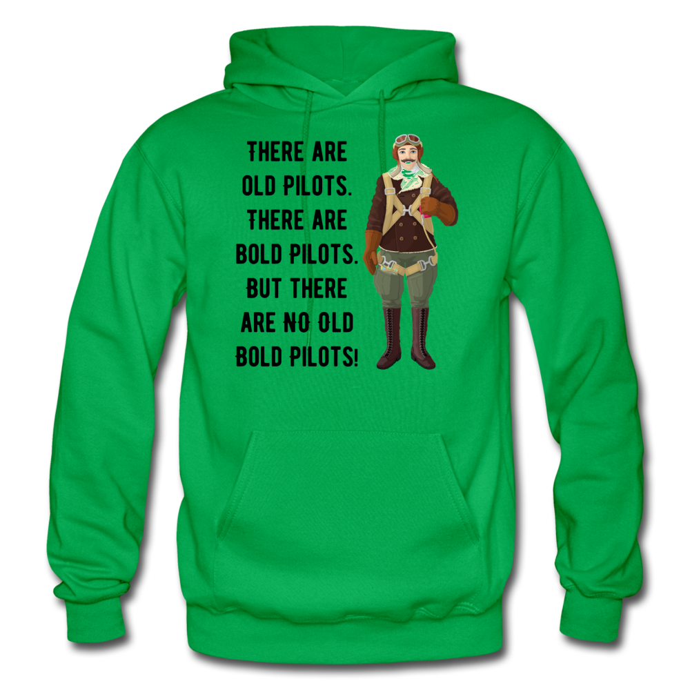 Old - Bold - Pilots - Gildan Heavy Blend Adult Hoodie - kelly green