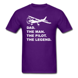 Dad - Man - Pilot - Legend - White - Unisex Classic T-Shirt - purple