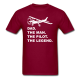 Dad - Man - Pilot - Legend - White - Unisex Classic T-Shirt - burgundy