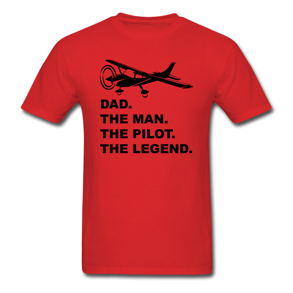 Dad - Man - Pilot - Legend - Black - Unisex Classic T-Shirt - red